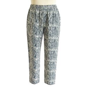 H&M Blue White Boho Tapered Leg Joggers Size Small